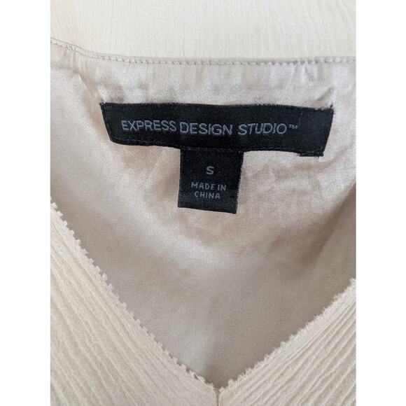 Vintage Express 100% Silk Champagne Babydoll Y2K Sleeveless Top Size S Fairy - Picture 5 of 7